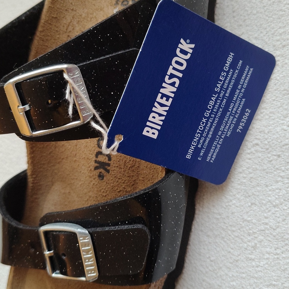 NEW Birkenstock Sidney Glitter Speckled Double-Buckle Slide Sandals. S 6-6.5 - Picture 8 of 14